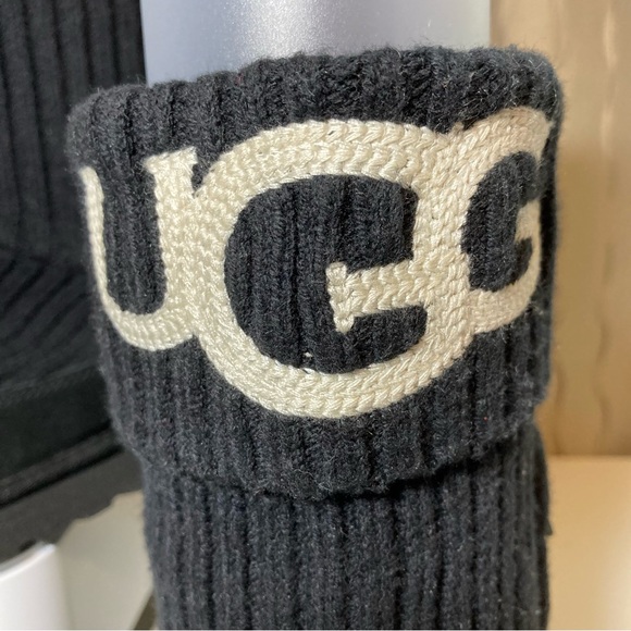 UGG Black Knit Women's 10 Side Zip Mid-Calf 1105709 Pull On Winter Boots - Picture 11 of 16